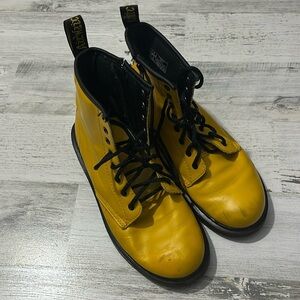 Dr. Martens Yellow Lace-Up Ankle Boots